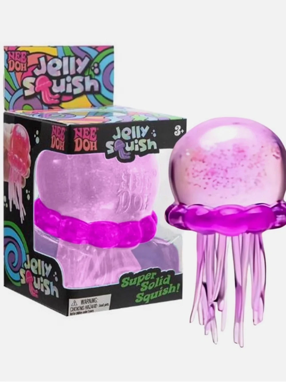 Purple Nee Doh Jelly Squish Pink Jellyfish Squishy Toy - Picture 3 of 4